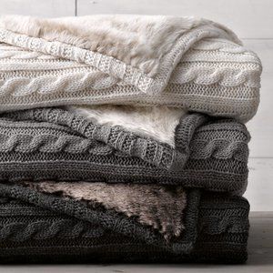 Restoration Hardware Baby & Child Cable Knit/Luxe Fur Arctic Fox Stroller …